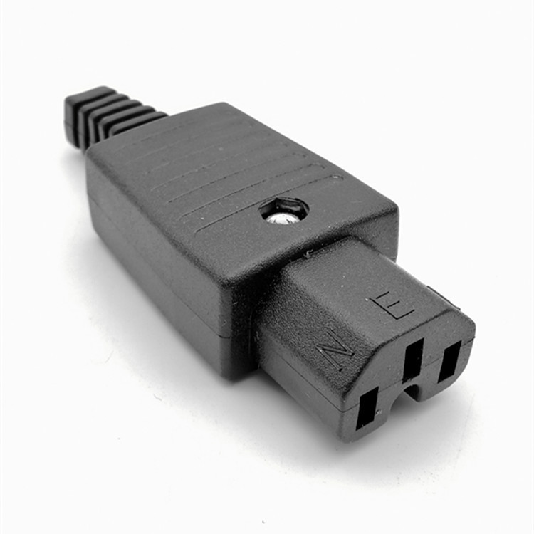 250v铜镀镍ac品字母插头 电源线插头 母头 三芯电源插头 ac母插座