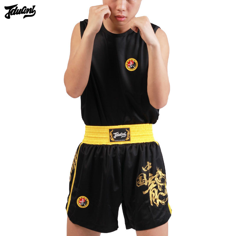 九段龙新款中国龙散打服套装拳击服泰拳mma短裤背心格斗训练服装