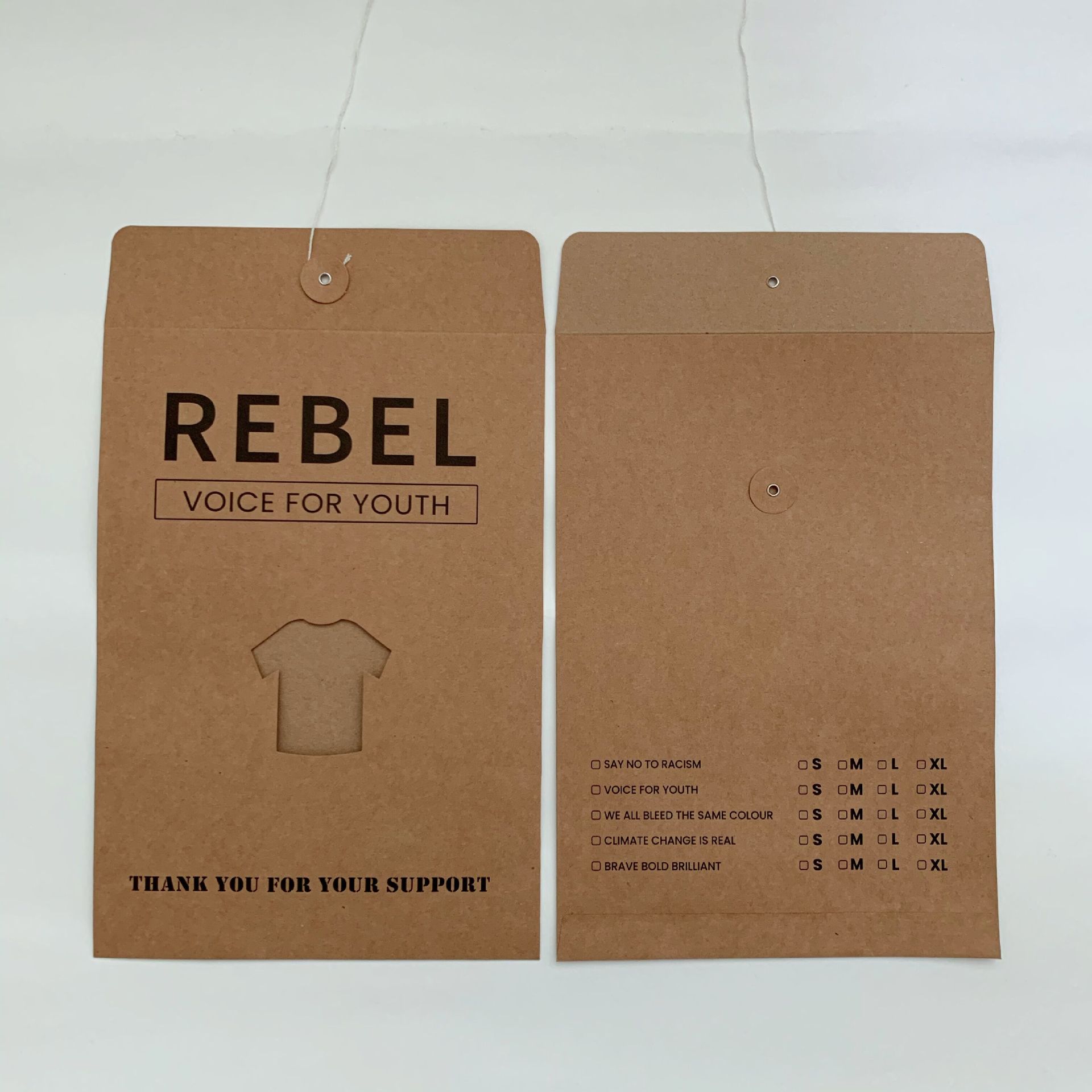 t恤衬衫服装牛皮纸袋 a4文件包装袋礼品袋信封纸袋袜子收纳绕绳