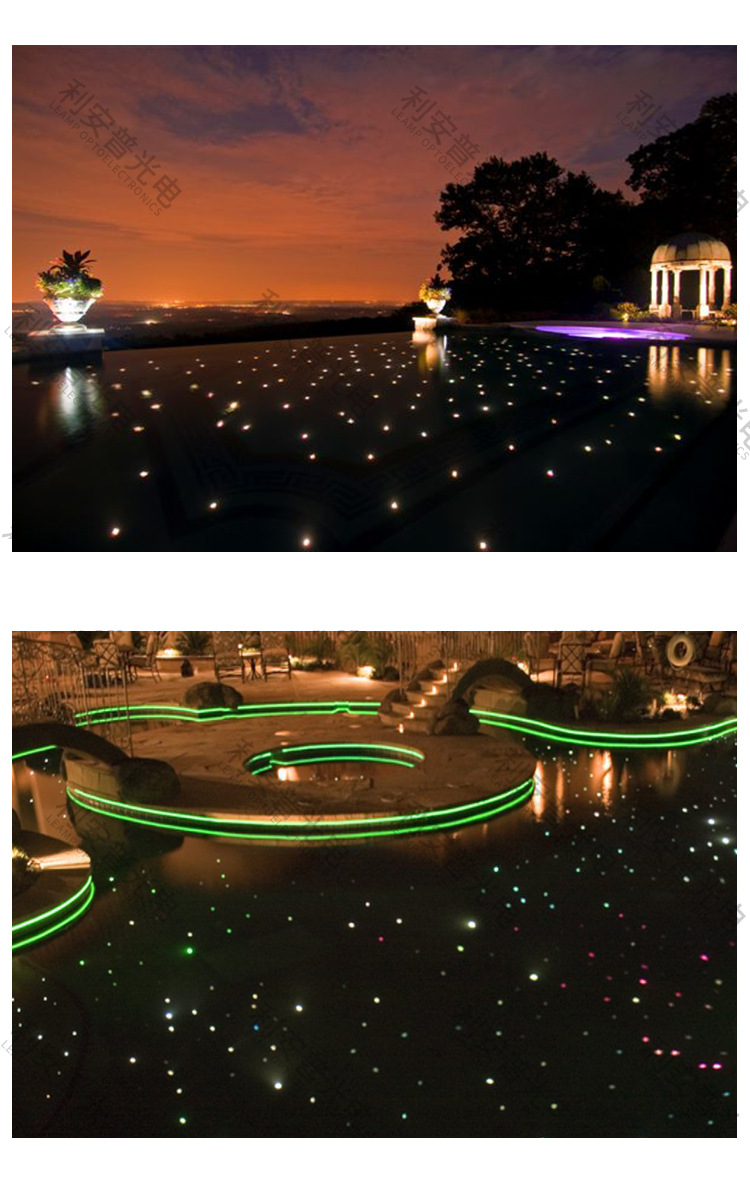 光纤地埋灯12号泳池满天星黑皮光纤尾灯广场通道地面光纤星光灯