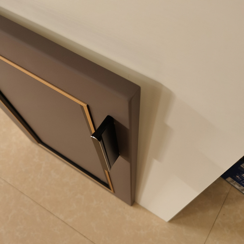 新款现代风格橱柜衣柜门双色铜条吸塑门e1密度板18毫米厚门板定做