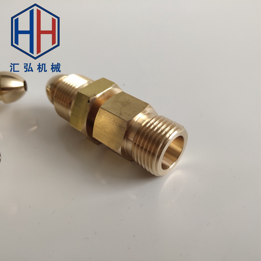 黄铜co2气瓶焊接头钢瓶氮气g5/8高压氧气螺纹接口内螺纹转换接头