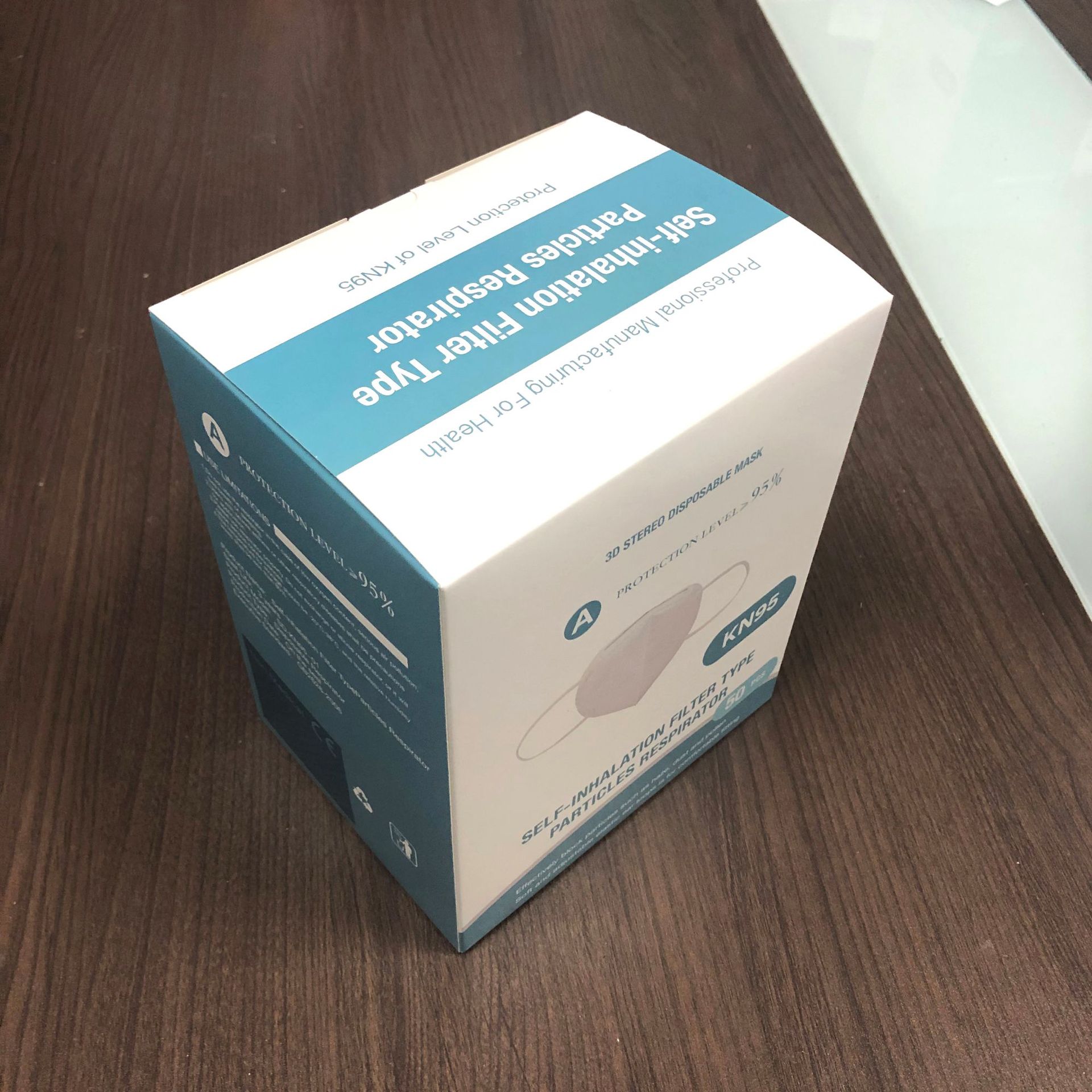深圳平湖厂家现货一次性非医用口罩包装盒kn95英文不含fda ce纸盒