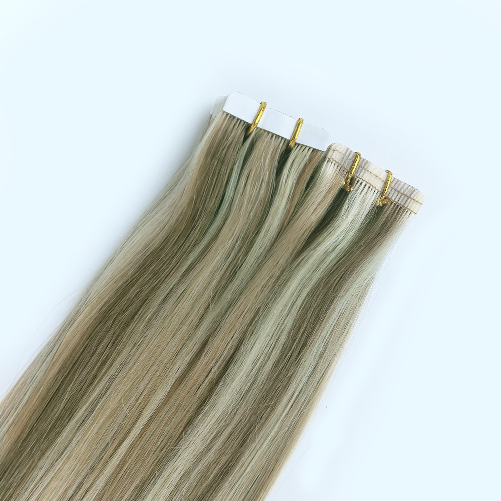 白人接发 缝线胶片发 tape hair pu接发 贴片发 真人发 #14/60