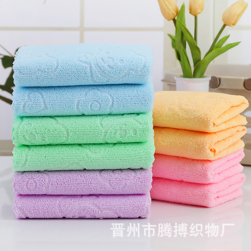 Factory Wholesale Towel Full 35G Colorful Bear Embossed Towel Stall Gift Household Cleaning Colorful Towel