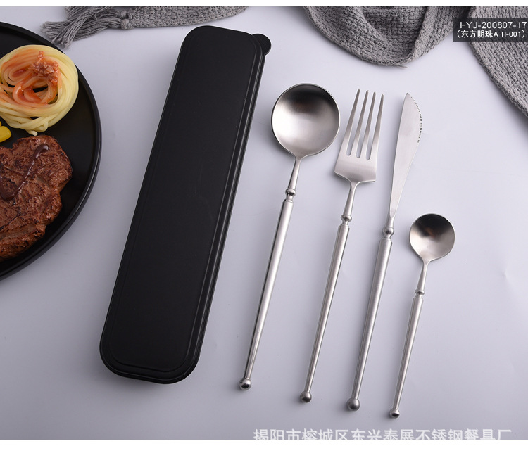 sus304/420不锈钢砂光餐具套装 酒店西餐具四件套