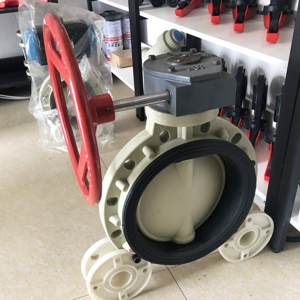 塑料聚丙烯手柄式 对夹蝶阀 dn40