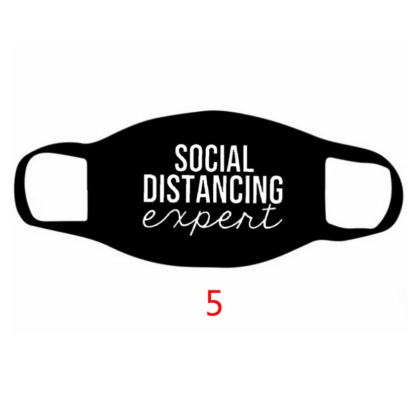 wish热卖现货全棉黑色夜光口罩可水洗防尘印花布口罩可定制logo