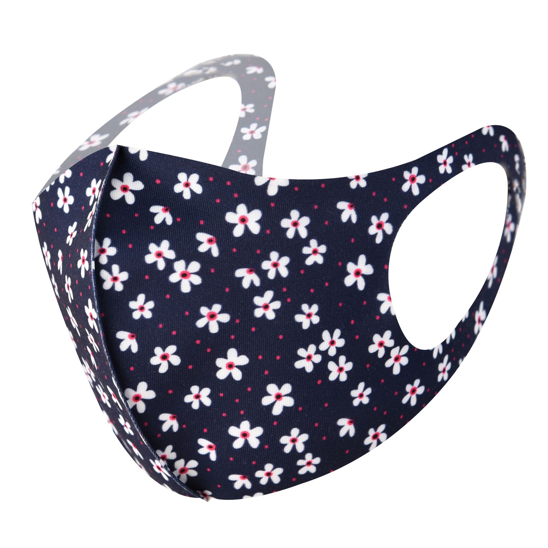 跨境秋冬季女士印花小碎花口罩可水洗防尘立体冰丝棉布针织口罩