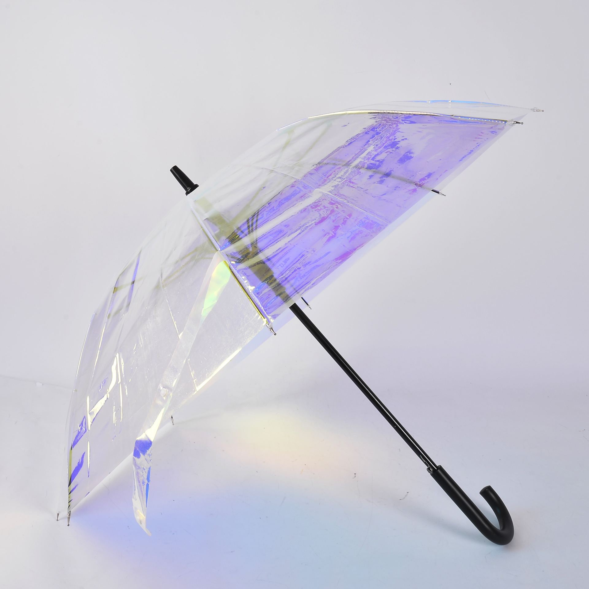 长柄伞自动pvc透明雨伞环保直杆透明伞poe透明广告伞礼品雨伞批发