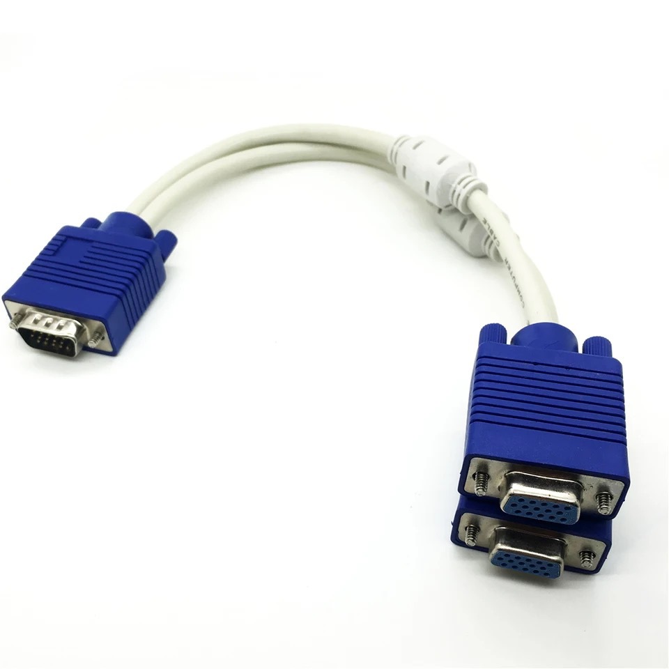 原装vga一分二 一台主机两个显示器线