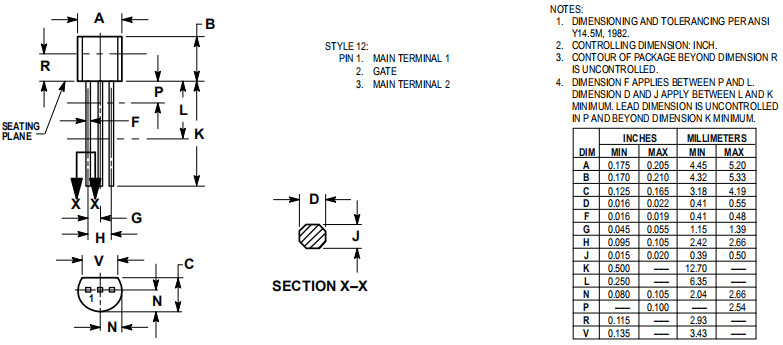 mac97a8 to-92 双向可控硅 97a8 国产替代可控硅