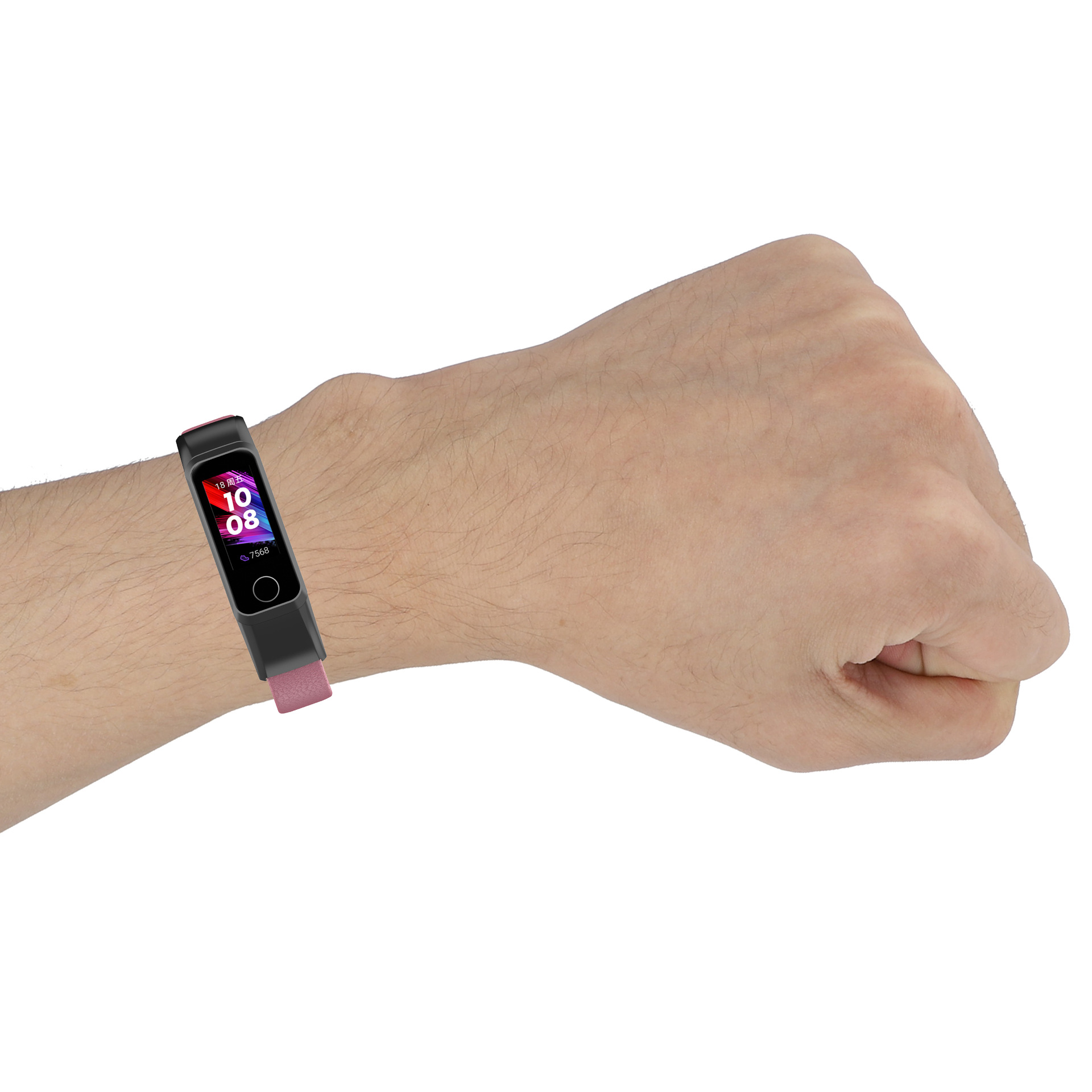 适用华为手环4(ads-b29)荣耀手环5i (ads-b19s)自带扣皮表带