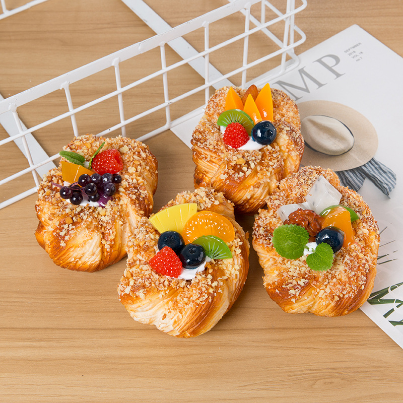 丹麦水果料理面包模型fbd-b 创意家居摆饰冰箱贴样板间影视用布景