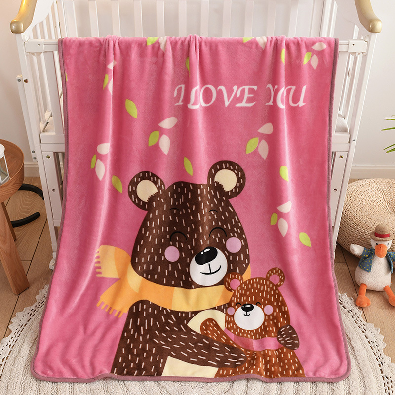 Exclusive for Cross-Border Children's Blanket Cartoon Coral Fleece Summer Single Layer & Thin Kindergarten Cover Blanket Flannel Gift Blanket