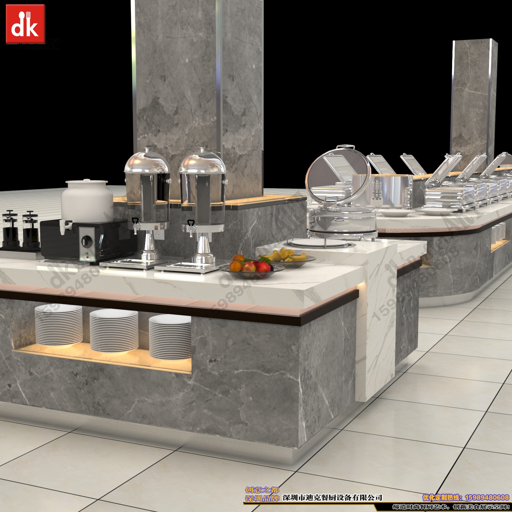 迪克自助餐台设备定制酒店餐饮用品布菲台自助餐台图片dk系列定制