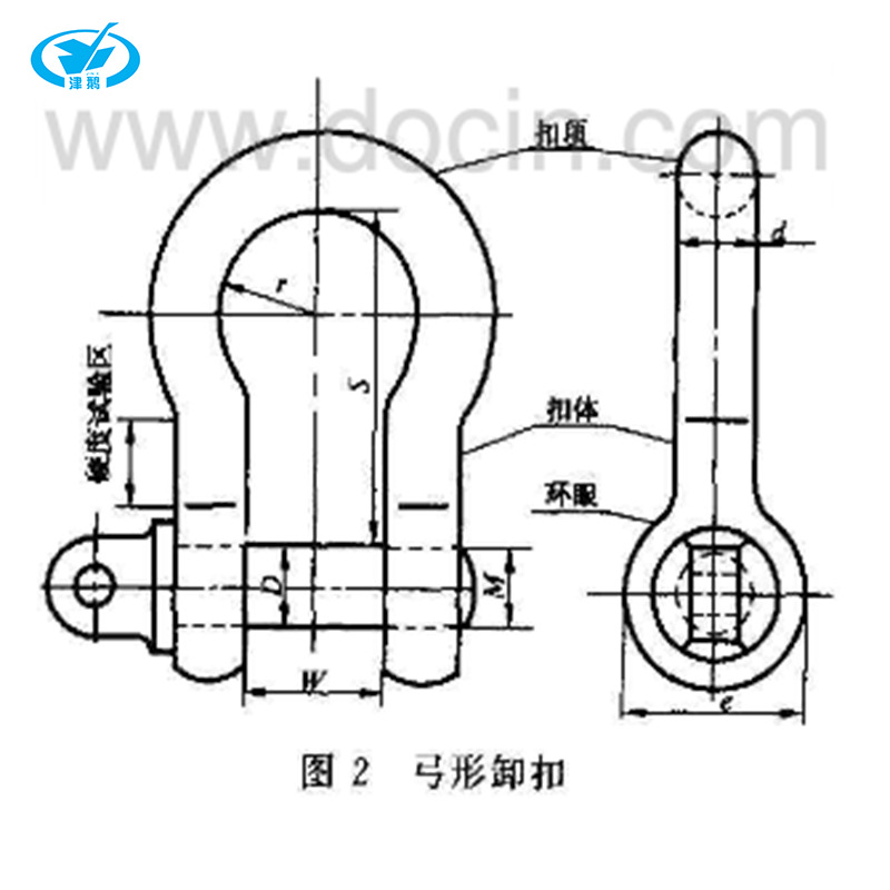 弓形起重用锻造卸扣jb8112-1999 一般起重用锻造卸扣jb8112-1999