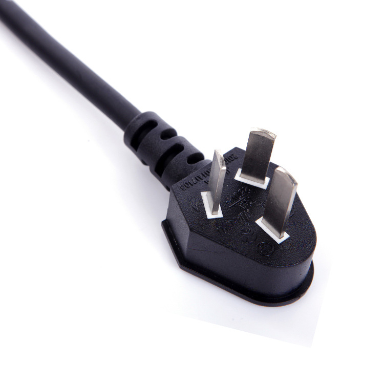 ccc认证国标三扁插 烟斗插电源插头配线pvch05vv-f3*0.75