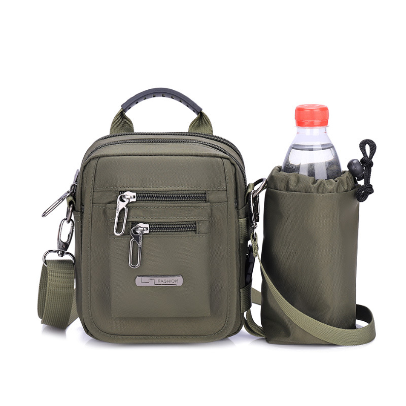 父亲爸爸包包男包中老年人单肩包斜挎包男士斜跨尼龙包老头包水杯