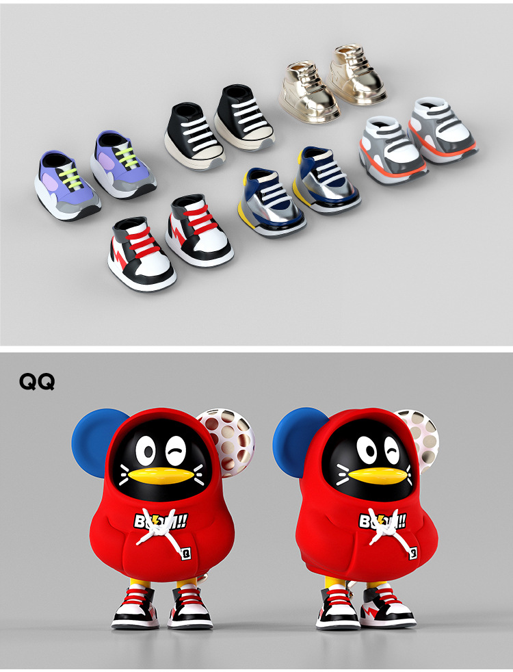 qq公仔企鹅盲盒手办周边 汽车摆件手办潮玩 鼠年吉祥物摆件模型