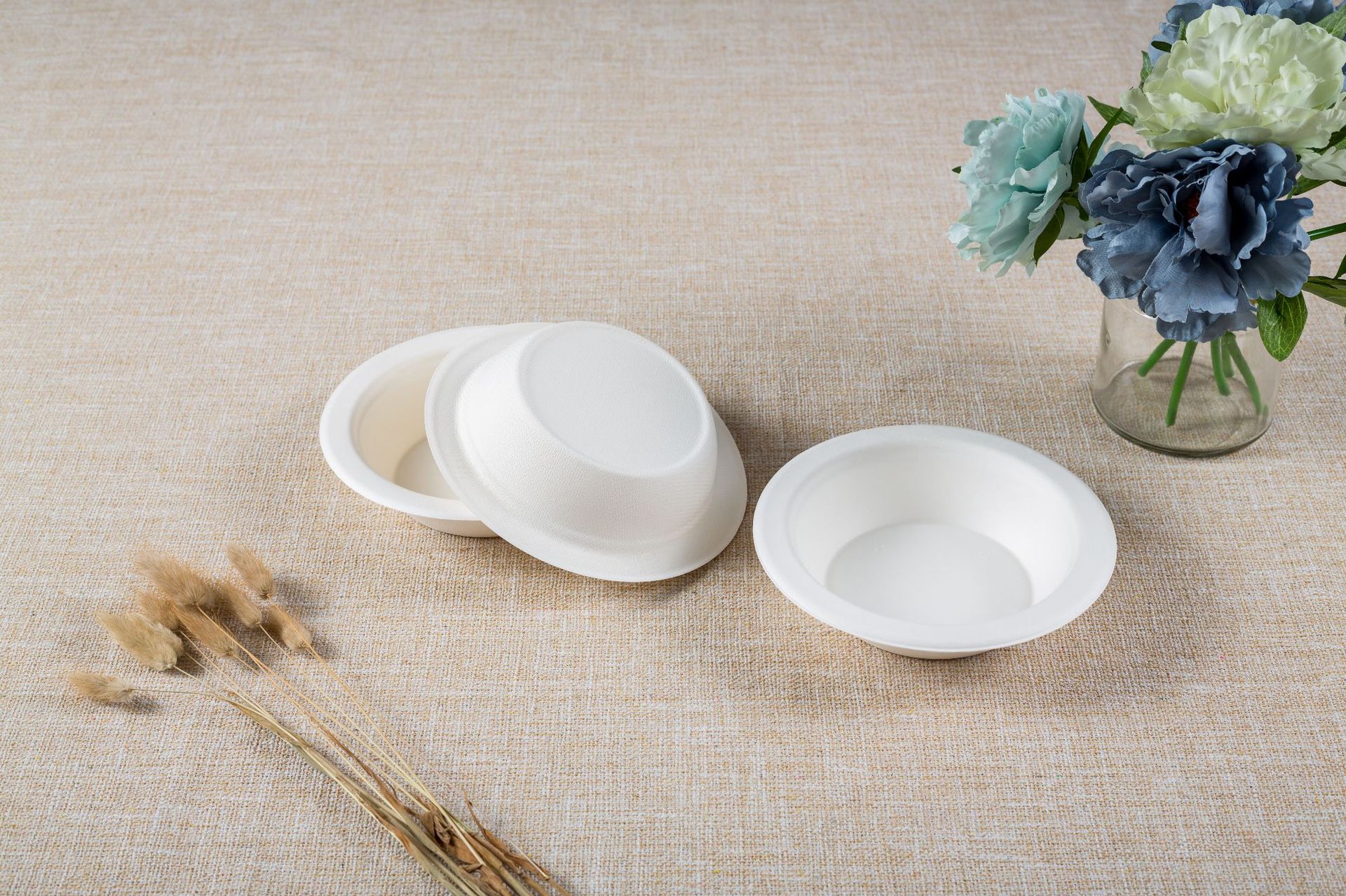 甘蔗浆竹浆12安士碗环保一次性餐具可降解可堆肥纸浆模塑