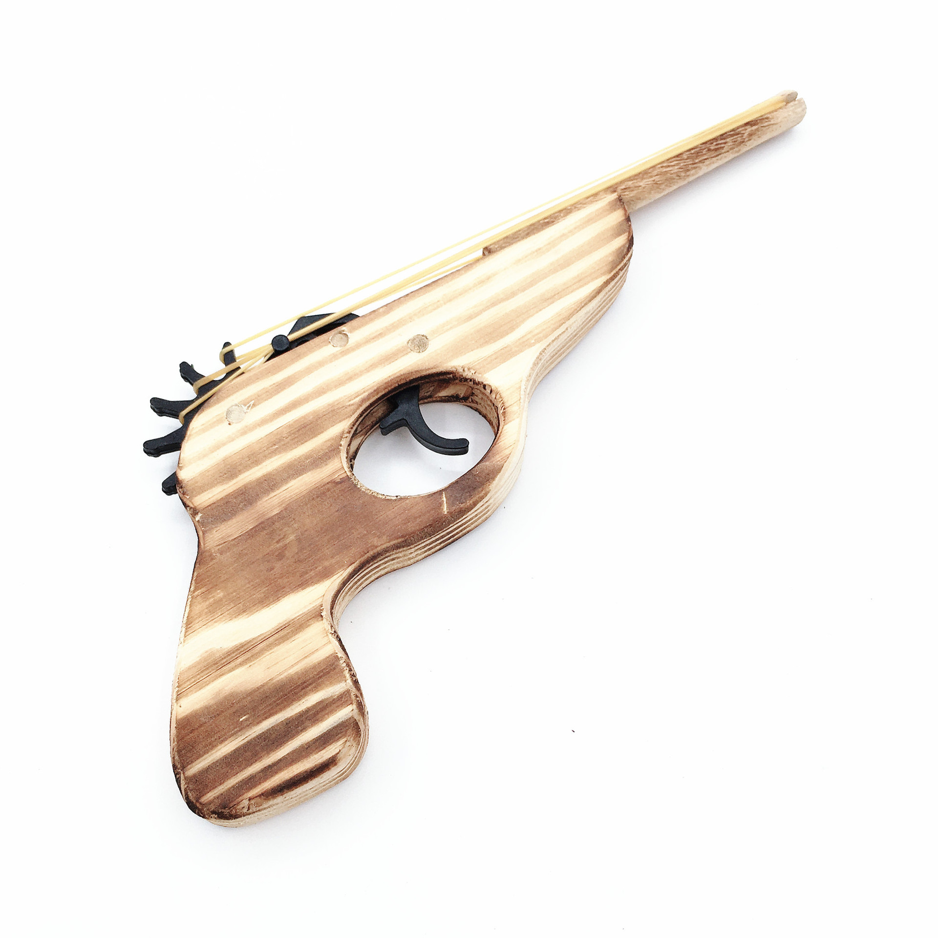 木头橡皮筋手枪2号打皮筋木抢短枪怀旧儿童玩具景区热销工艺品