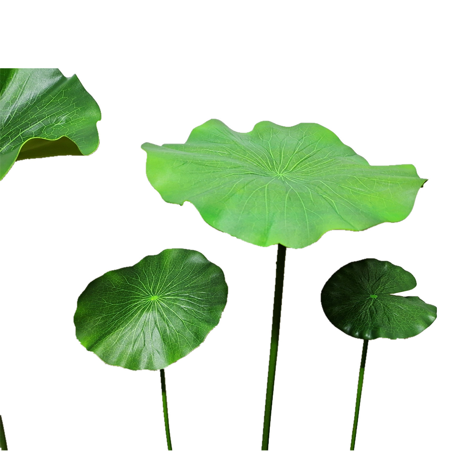 带杆仿真荷叶假花绿植舞蹈表演道具装饰水上漂浮荷叶造景水浮荷花