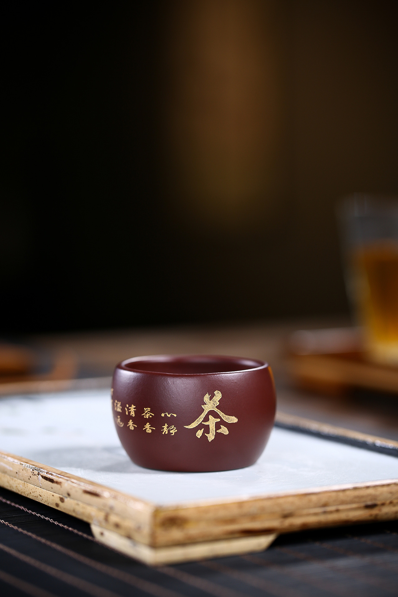 网店代理宜兴紫砂主人杯 原矿紫朱泥茶禅悟道套杯 茶碗手工品茗杯