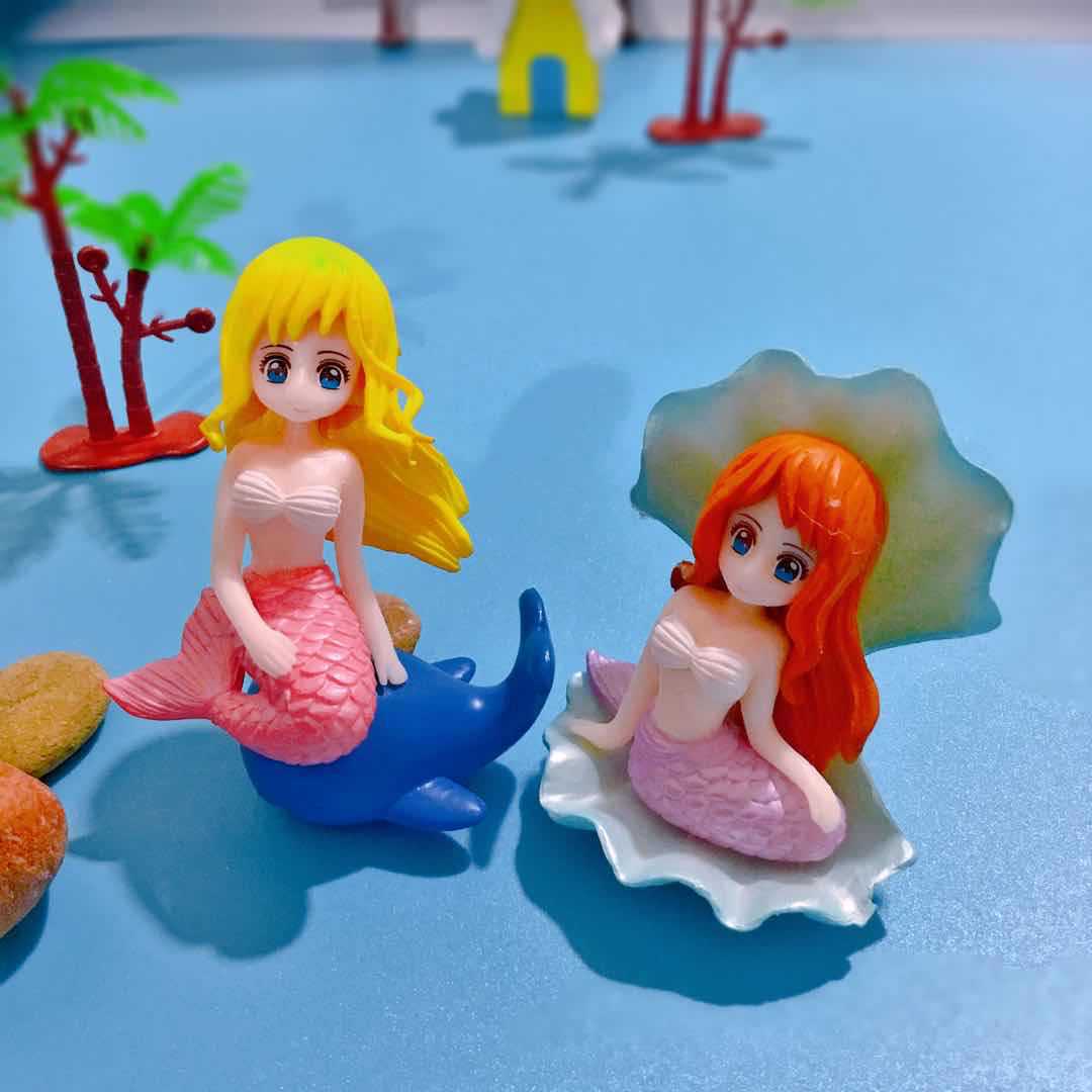 美人鱼diy微景观水族装饰水景创意美女蛋糕钥匙扣塑料摆件工艺品