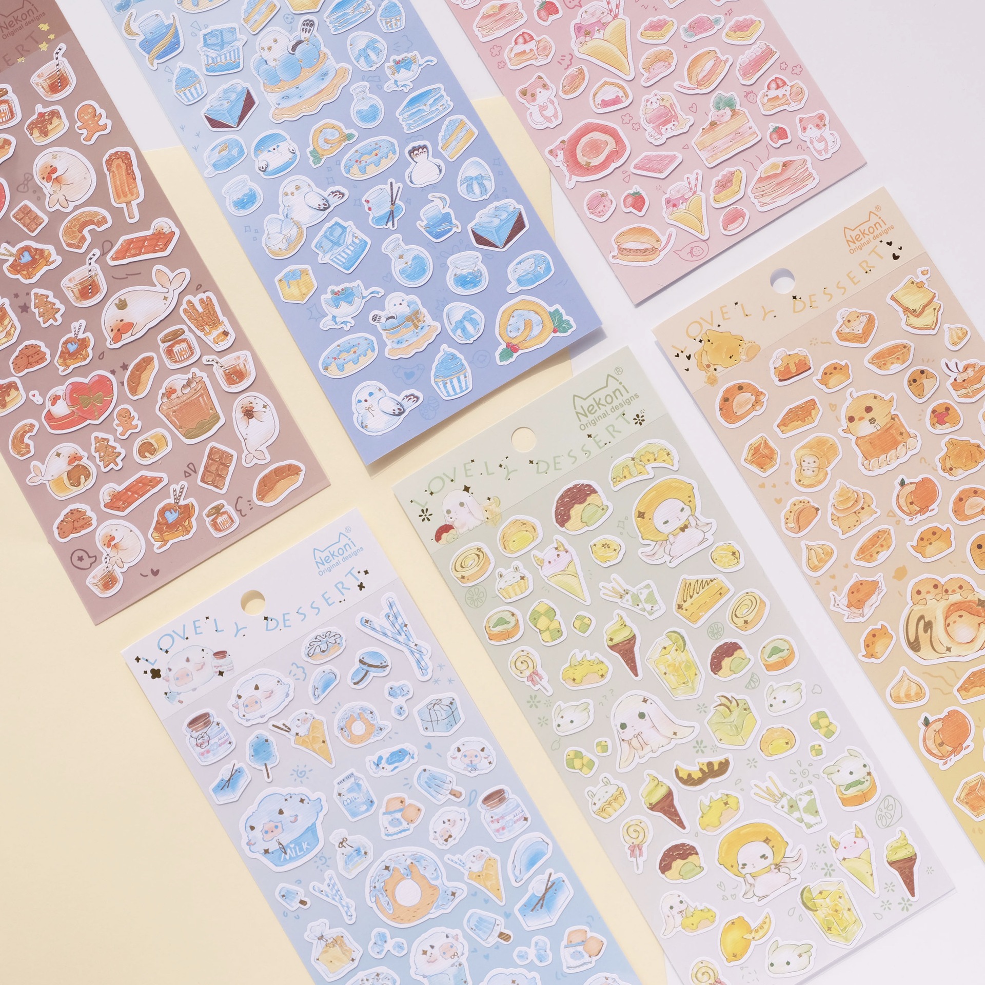 nekoni原创甜甜的抱抱系列日式和纸烫金手帐diy装饰精品平面贴纸