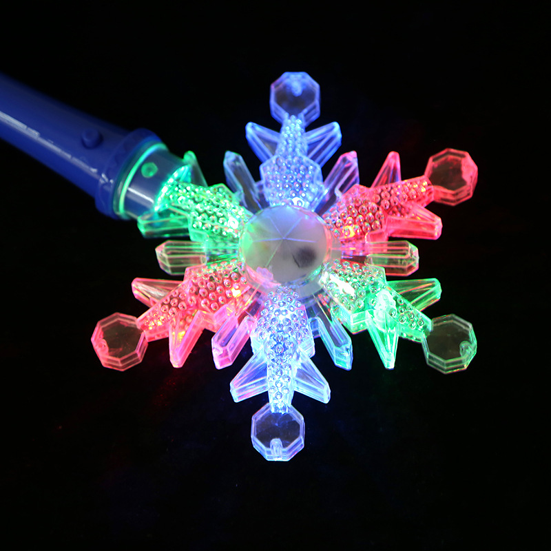 游乐园led雪花发光棒儿童玩具手持魔法棒演唱会应援发光道具批发
