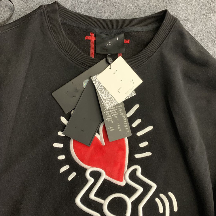 20冬季新款boy潮牌kh联名款红心绒刺绣重工男女同款加绒加厚卫衣