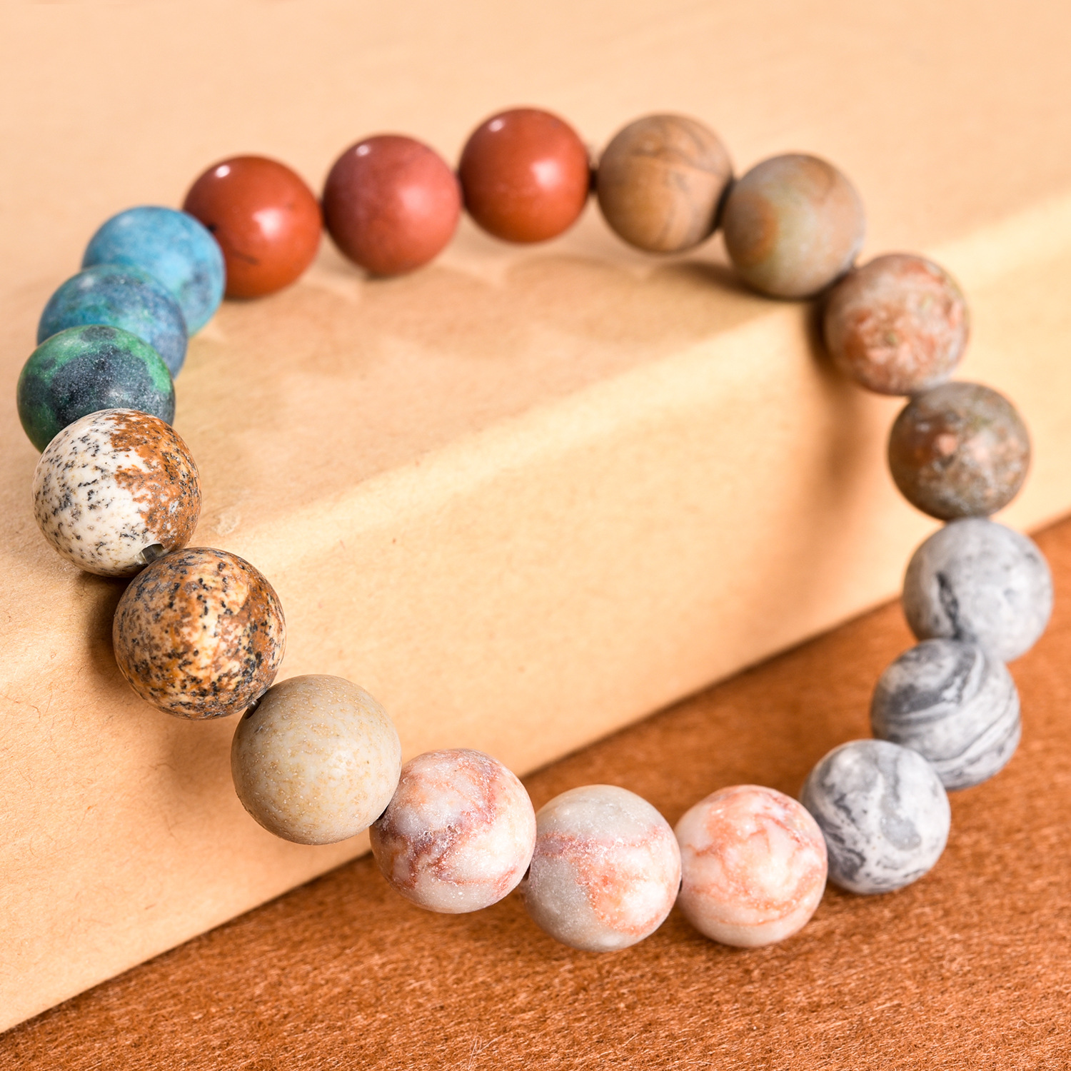 银河系手链10mm星空星球宇宙磨砂玛瑙手串wish亚马逊跨境br-006