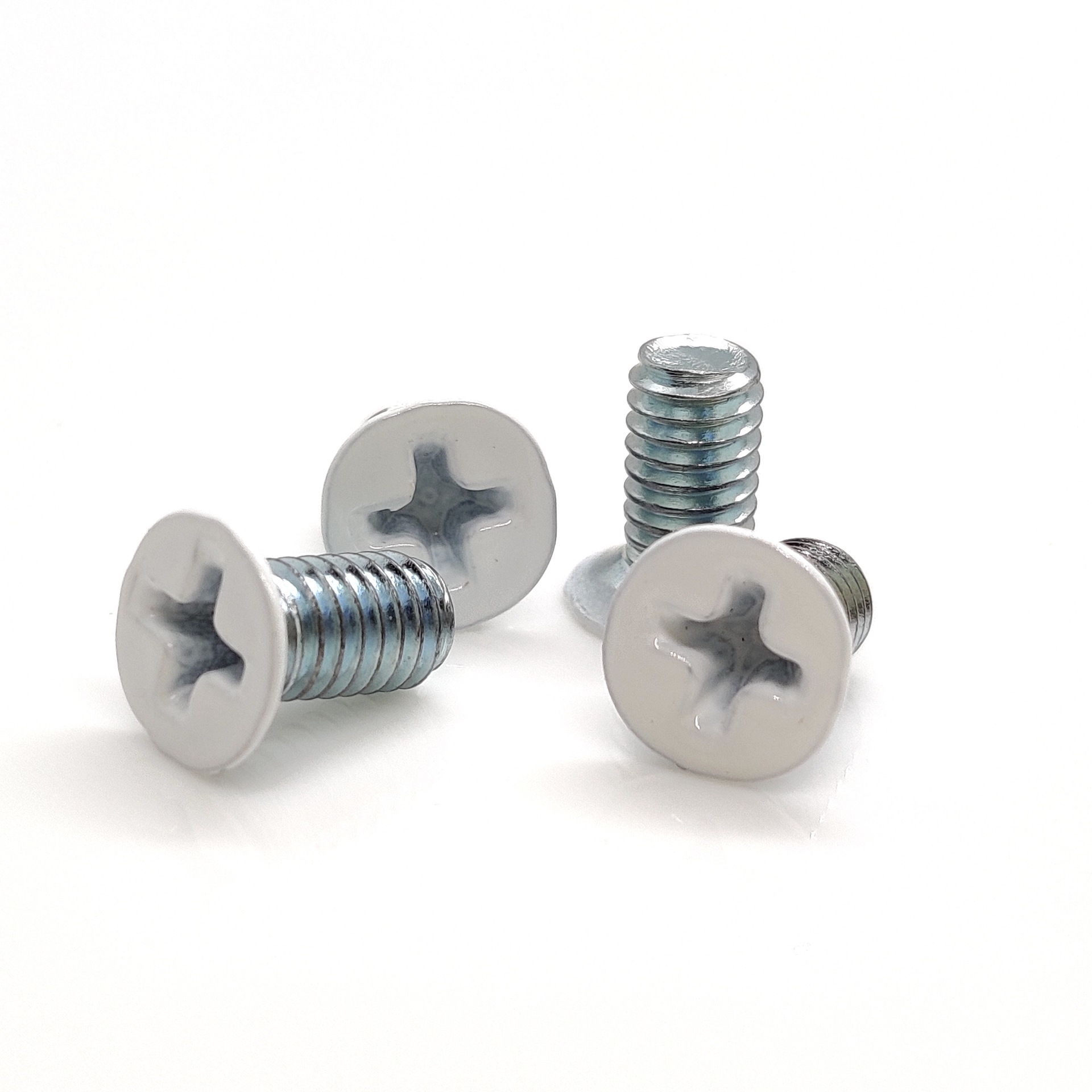 源头厂家直销km4*8薄头头部白色烤漆螺丝现货供应 烤漆螺丝定制