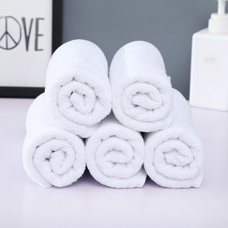 120G Pure Cotton White Wholesale Towels Foot Bath Hotel Hotel Beauty Salon Bath Center Special Thickened Absorbent