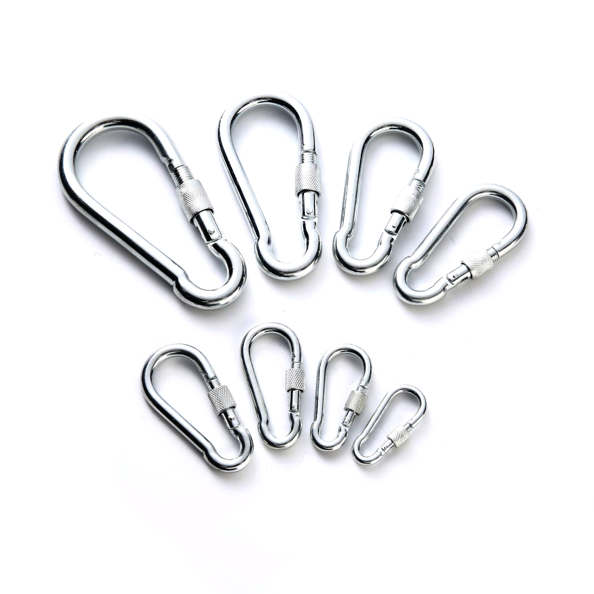 铁镀锌弹簧钩弹簧登山扣8*80 钢丝绳保险连接扣带螺帽 可定制