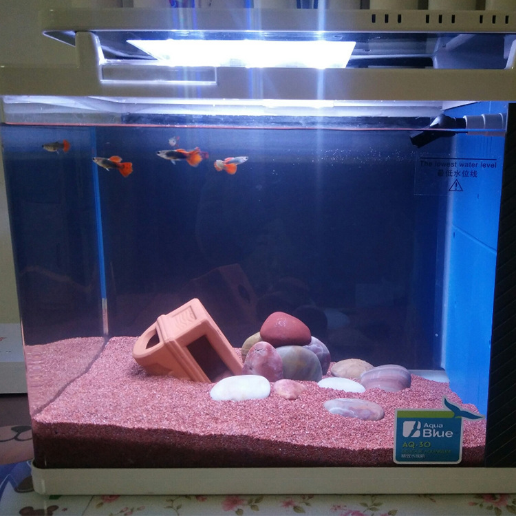aquablue蓝宝水族箱aq30迷你小鱼缸新触摸开关白色黑色
