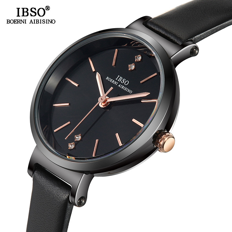 Ibsol New Fresh Student Waterproof Women's Watch Leather Belt Quartz Stone Yingqiaoshang Korean Style Women's Watch