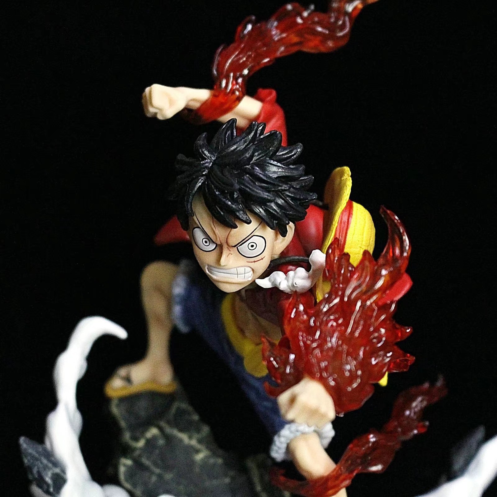 动漫批发 三兄弟 可替换手 pt火拳路飞 雕像 模型盒装手办