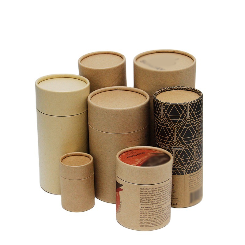 定制牛皮纸食品包装圆纸筒 天地盖卷边现货纸罐 内衣礼品纸罐