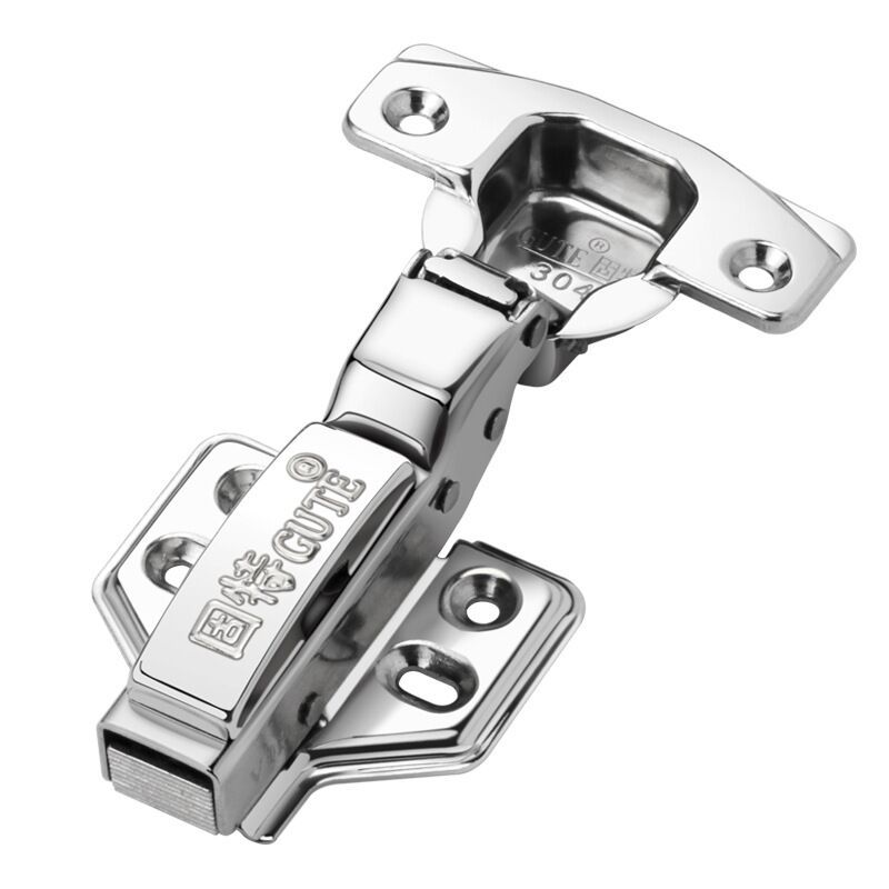 固特铰链304 不锈钢液压阻尼缓冲铰链静音中弯橱柜门飞机合页折叠