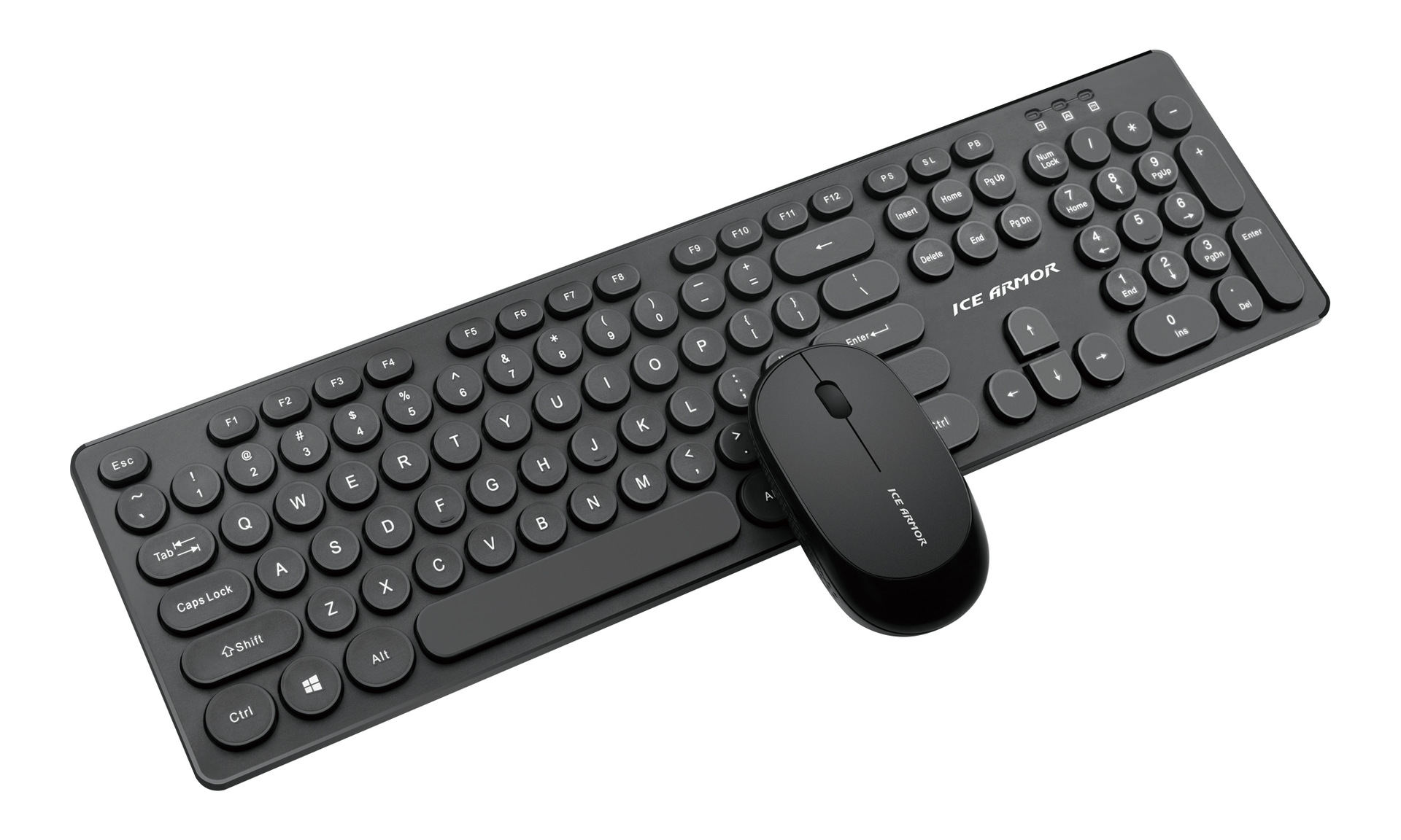 冰甲7200无线键鼠套装 黑白两色朋克复古键帽免驱 批发私聊