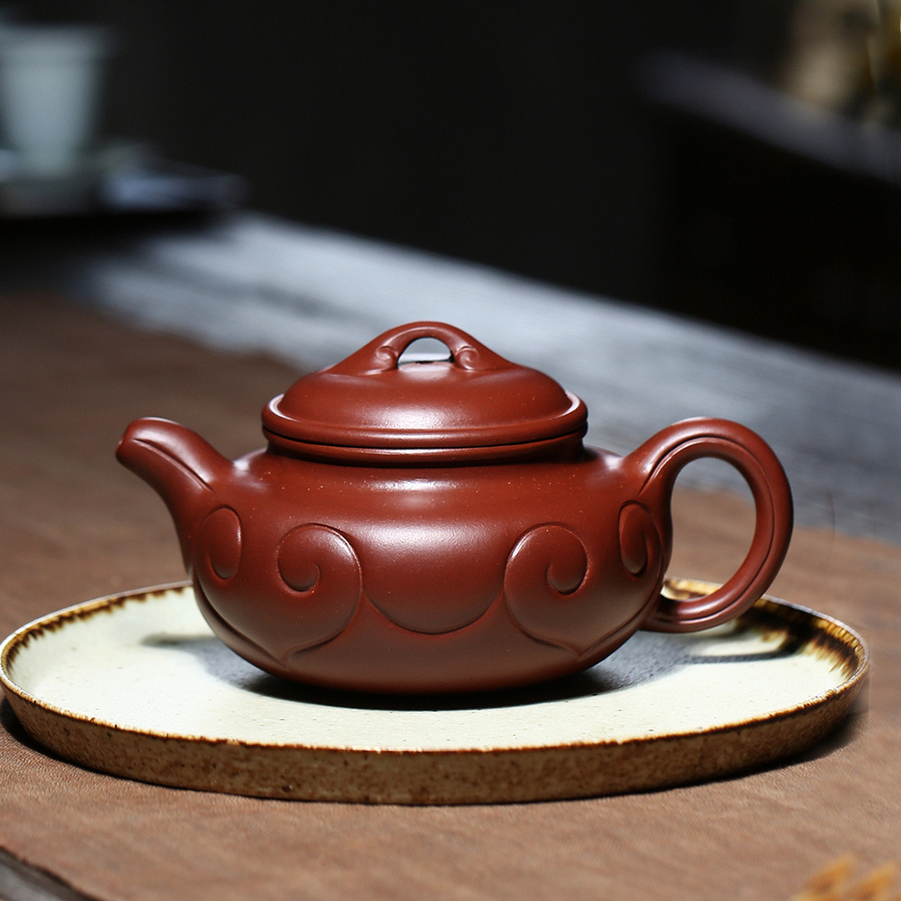 宜兴紫砂壶名家全手工仿古如意壶泥料底槽清容量300cc可一件代发