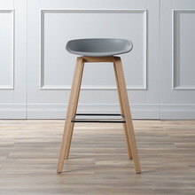 北欧风格新款PP塑胶吧椅时尚高脚塑料高脚椅网红咖啡店前台吧椅