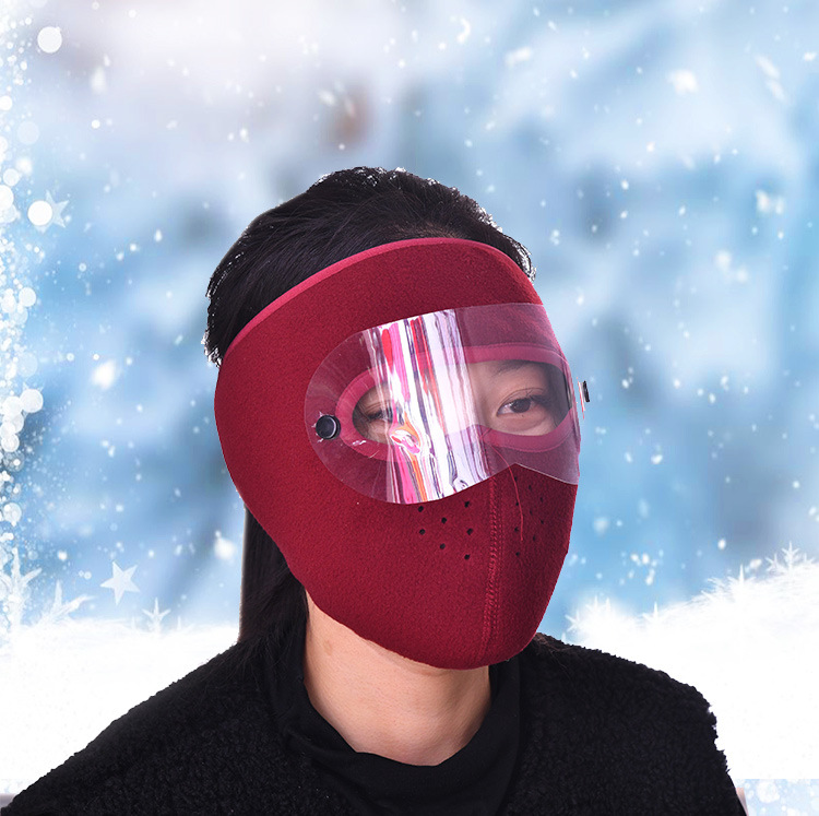 口罩冬天防风防寒可水洗加厚保暖电动车防尘护目透气防护面罩男女