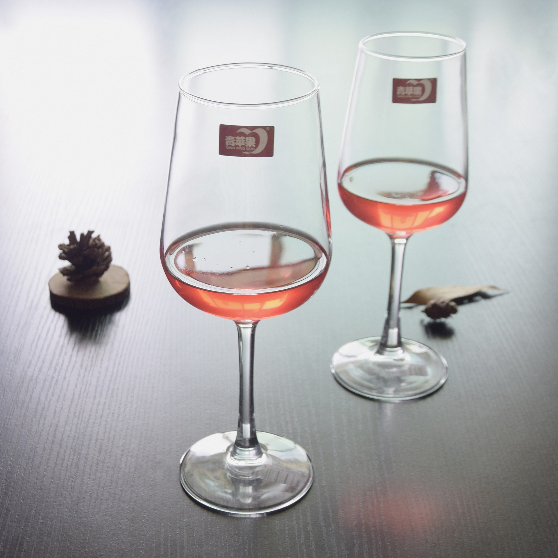 德力青苹果透明精美强力玻璃葡萄酒杯高脚果汁杯酒店餐厅红酒杯