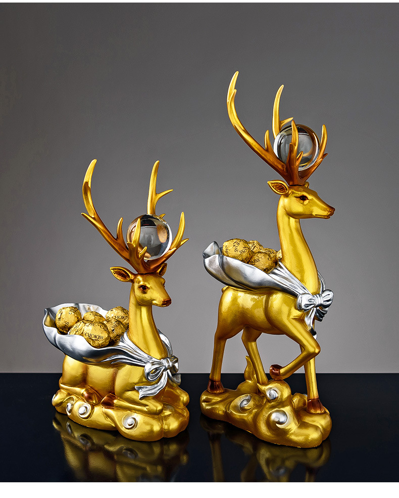金色鹿摆件酒柜装饰品搬家礼物乔迁新居礼品新房乔迁之喜送礼实用