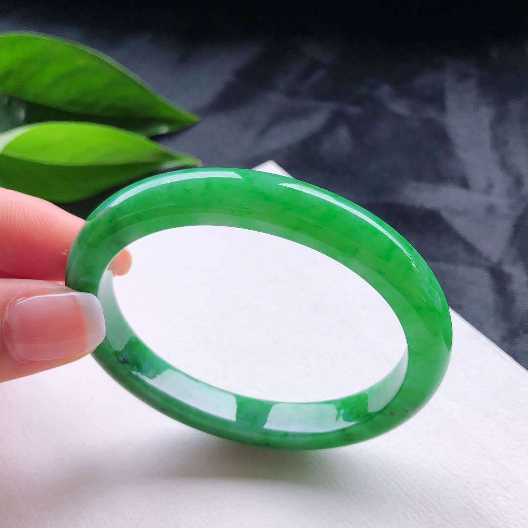 玉石缅甸翡翠满绿冰种女款手镯 玉石玉器玉镯送妈妈礼物批发