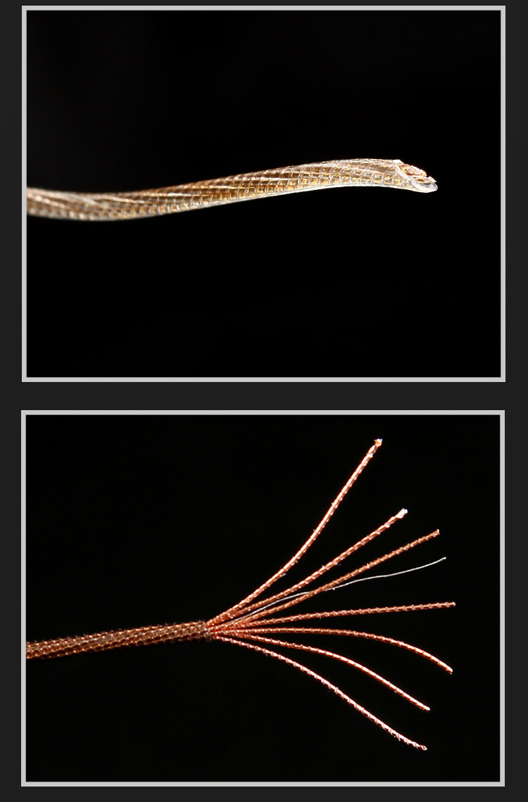 吉铨e37-26awg-6n单晶铜箔丝 铜镀银线耳机升级线信号平衡对录线