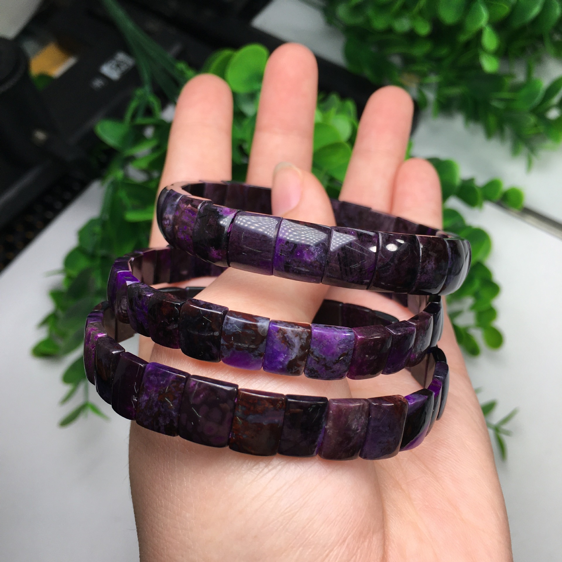 天然舒俱来手排 苏纪石皇家紫单圈手排 舒俱来宝石女款手排批发